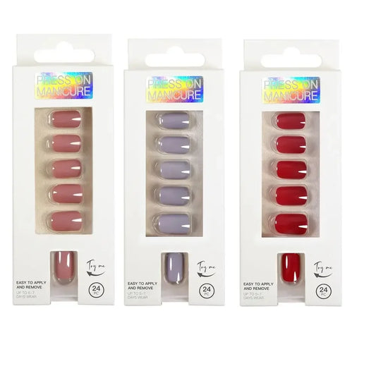 M&T Wear – 24PCS Coffin & Square Press-On Nails with Glue Stick