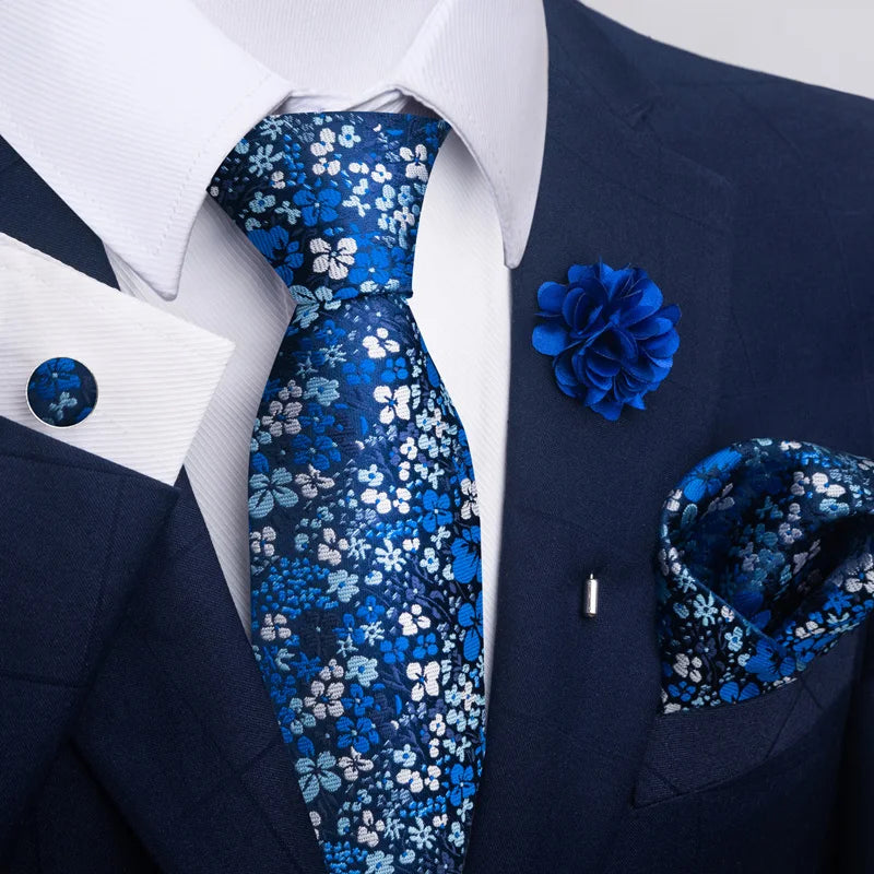 M&T Wear - Luxury Paisley Floral Tie & Accessory Set