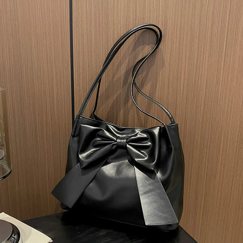 M&T Wear - Women’s Bow-Tie High-Capacity Underarm Bucket Bag