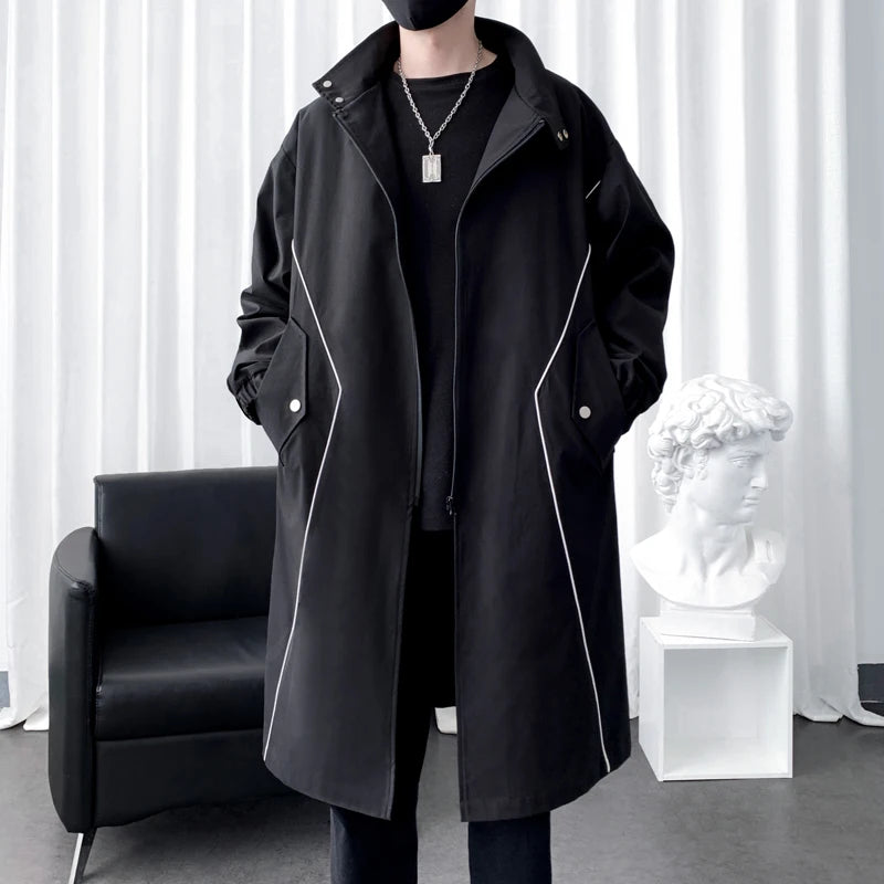 M&T Wear - Men’s Hooded Casual Trench Coat – Lightweight Autumn Windbreaker