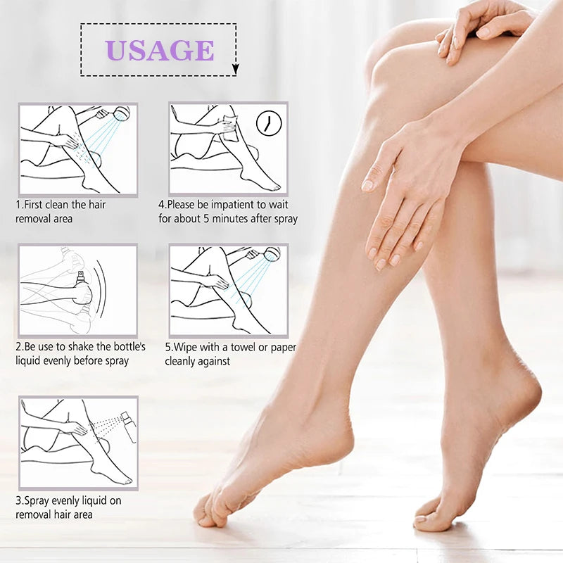 M&T Wear - Permanent Hair Removal Spray (20ml) | Painless & Nourishing Lavender Formula for Silky Smooth Skin