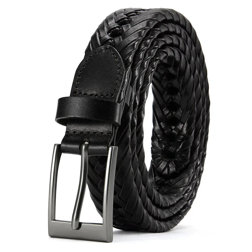 M&T Wear - Braided 100% Genuine Leather Pin/Automatic Belt