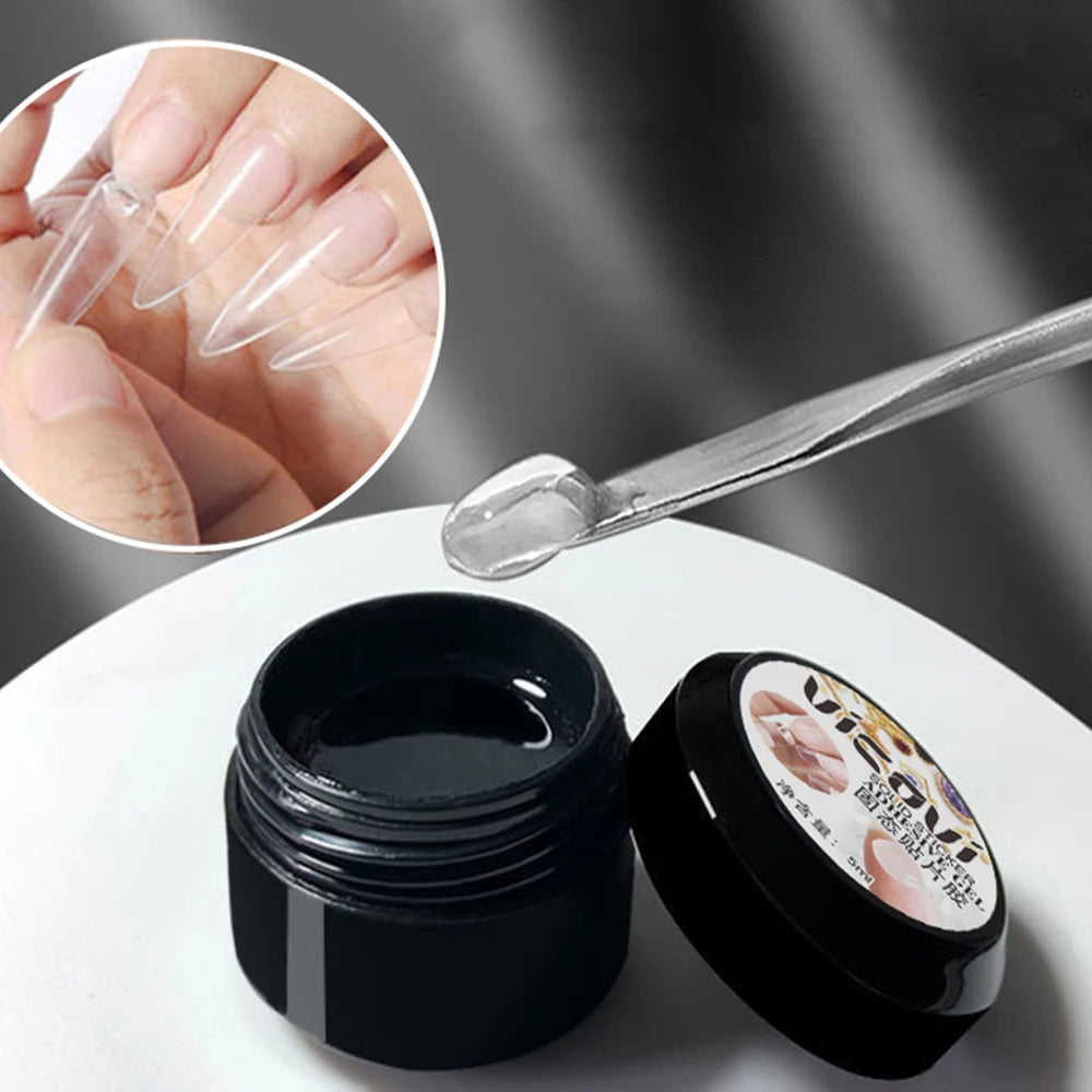 M&T Wear - Solid Nail Gel Glue 3x5ml | Clear Poly Gel for Fake Nails