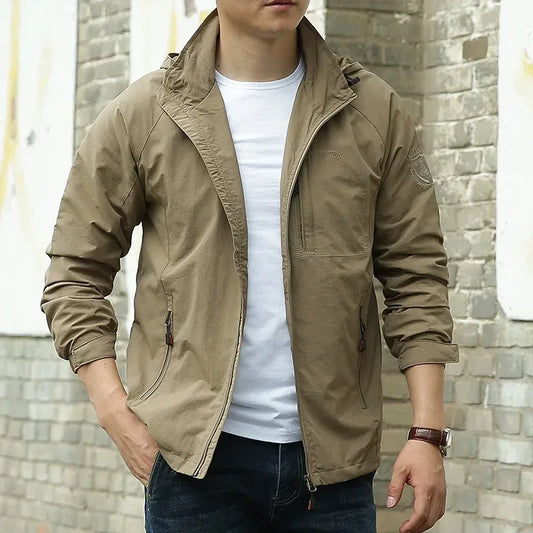 M&T Wear - Men's Outdoor Hiking Camping Jackets Waterproof Hooded Windbreaker Coat Autumn New Casual Jacket Tactics Military Jacket Men 6XL