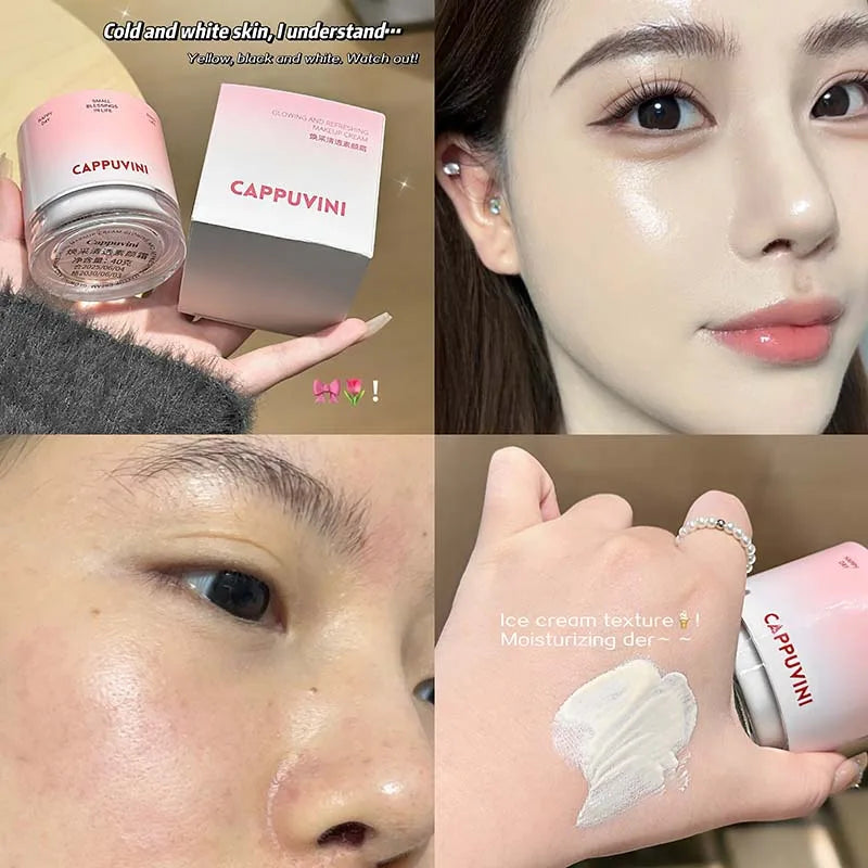 CAPPUVINI's radiant and clear natural cream with a creamy skin base creates a refreshing and smooth makeup look