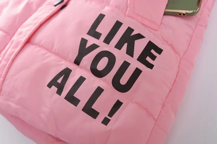 M&T Wear - Winter Warm Jackets for Girls Fashion Fur Hooded Children Girls Waterproof Outwear Kids Cotton Lined Parkas