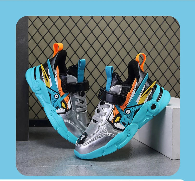 M&T Wear - Kids Sneakers Boys Sports Running Shoes Anti-Skid Leather Fashion Tennis Walking Footwear Comfort Children Casual Athletic Shoes