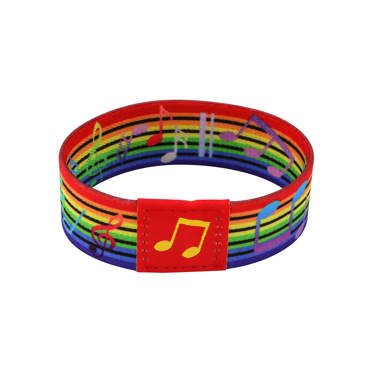 M&T Wear Musical Notes Rainbow Elastic Bracelet – Unisex Sport Wristband