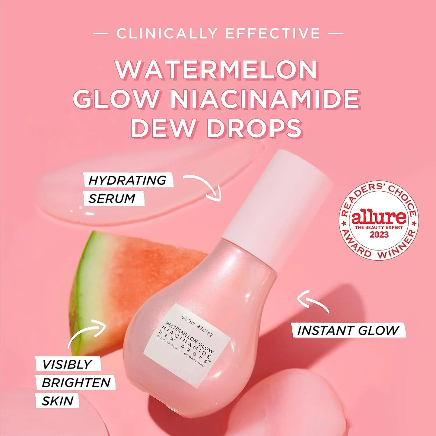 M&T Wear – Watermelon Glow Niacinamide Dew Drops Face Serum | Brightening & Hydrating Primer (40ml)