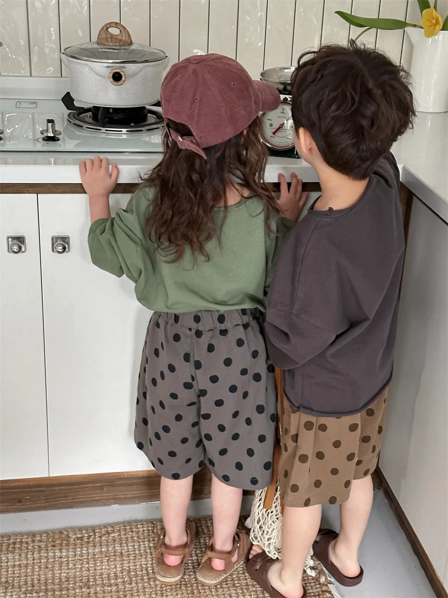 M&T Wear - Korean Children's Clothes 2025 Kids Boys 0-3Y Baby Girls Cotton Solid Color Long Sleeve Loose Fit Base Layer Soft Wear Top