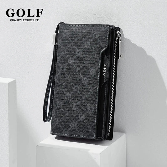 M&T Wear - GOLF Long Wallet for Men, Leather Clutch & Organizer