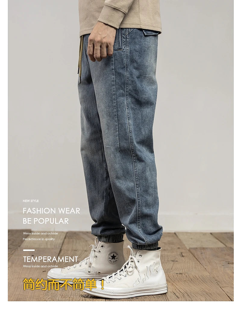 M&T Wear - Classic Washed Blue Denim Jeans for Men American Minimalist