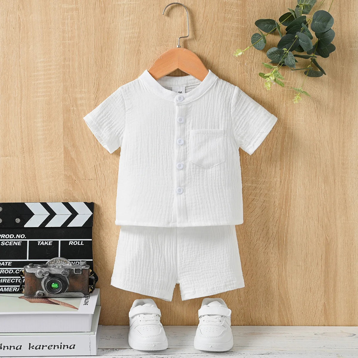 M&T Wear - Kids Clothes 2 Piece Set Summer New Boys Casual Pockets Sports Suit Cotton Leisure T-shirt Cute clothing Solid Color Loungewear