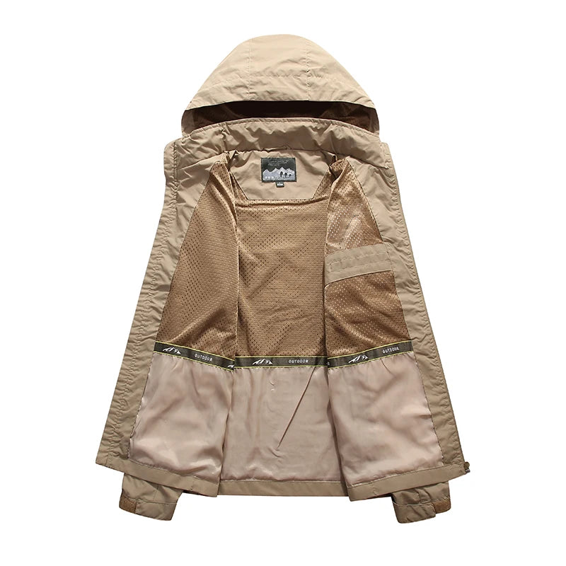M&T Wear - Men's Outdoor Hiking Camping Jackets Waterproof Hooded Windbreaker Coat Autumn New Casual Jacket Tactics Military Jacket Men 6XL