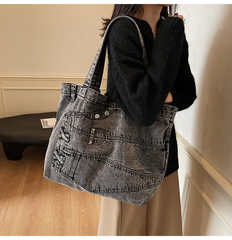 M&T Wear - 2025 Retro Denim Tote Bag for Women