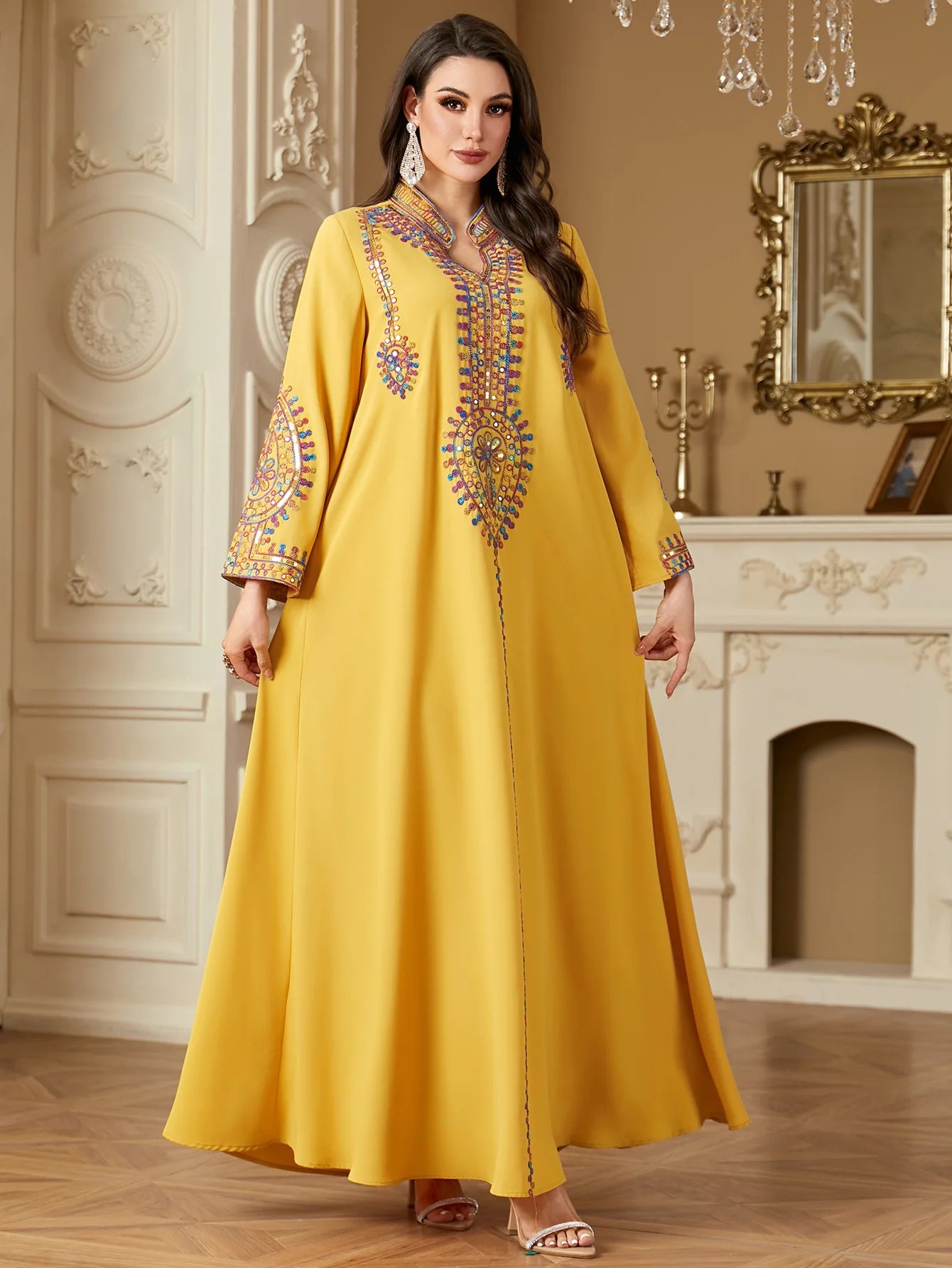 M&T Wear - Pakistani Women's Embroidered Loose abaya Dresses Elegant Casual Kaftan