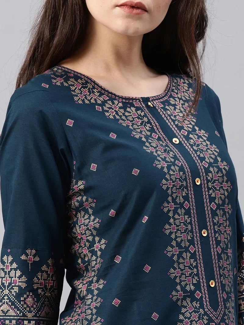 M&T Wear - Pakistani Cotton Floral Printed Kurti for Women