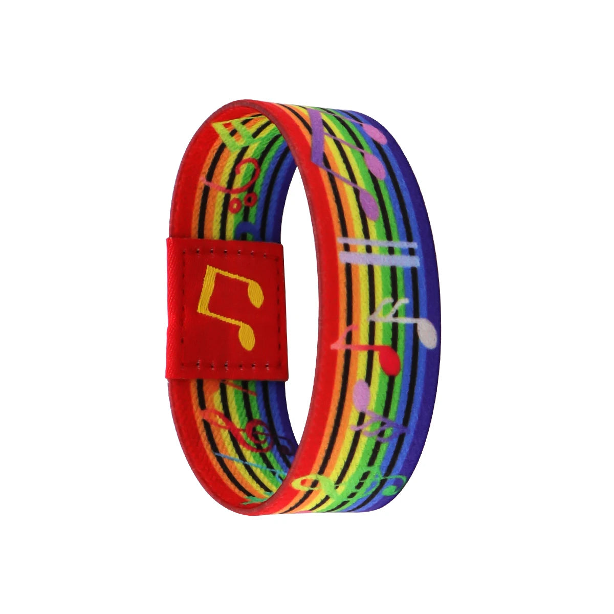M&T Wear Musical Notes Rainbow Elastic Bracelet – Unisex Sport Wristband