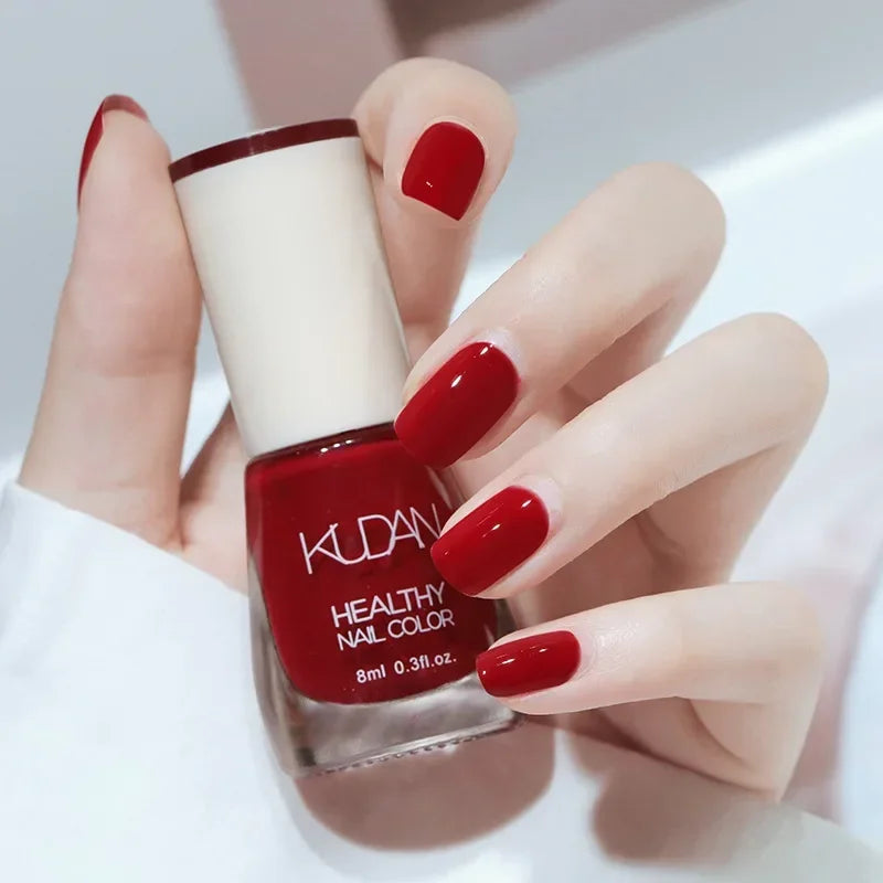 M&T Wear - White Fine Glitter Nail Polish | No Lamp Needed, Non-Peel Shiny Finish (8ml)