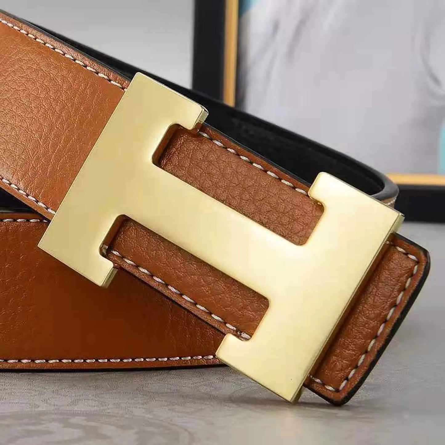 M&T Wear - Classic H Logo PU Leather Business Belt