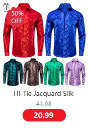 Hi-Tie 60 Color Classic Bow Ties for Men Silk Butterfly Pre-Tied Male Bowtie Pocket Square Cufflinks Set Jacquard Paisley Floral