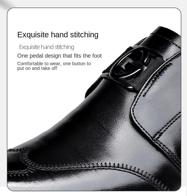 M&T Wear- Men Casual Shoes Fashion Brand Classic Casual Men Leather Shoes Black Breathable Business Men Shoes Large Size