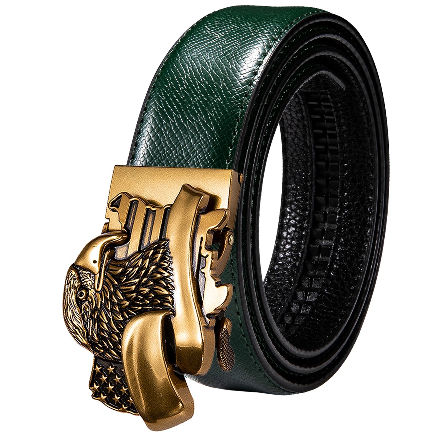 M&T Wear - Luxury Gold Buckle Cowskin Genuine Leather Belt