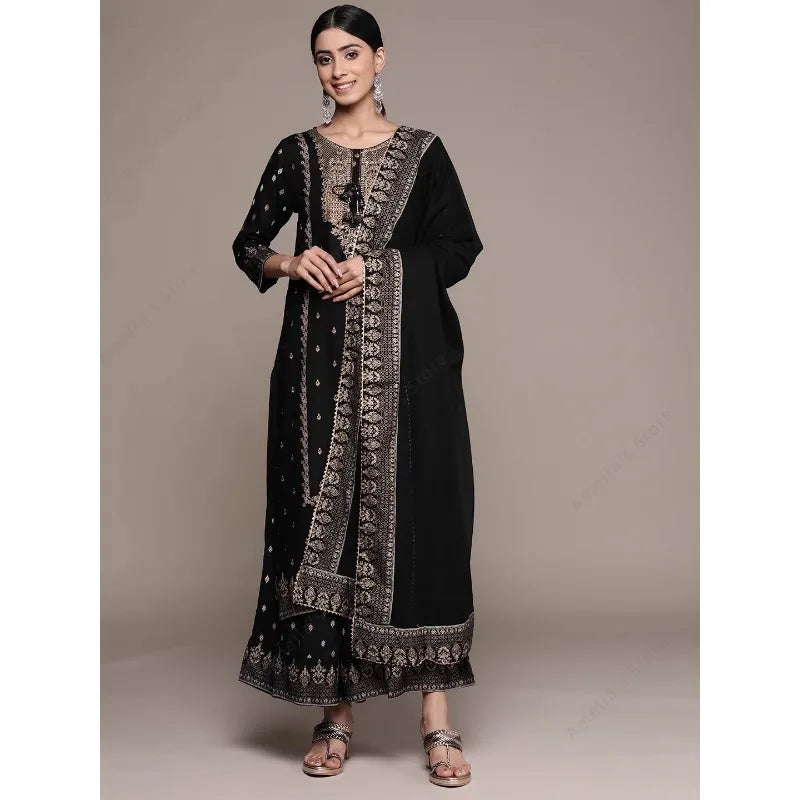 M&T Wear - Cotton Floral Punjabi Suit 3-Piece Set