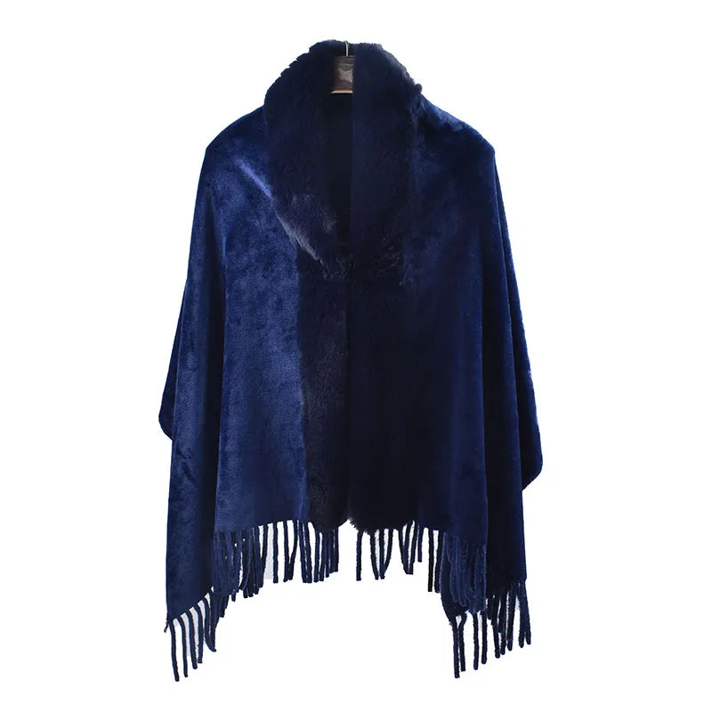 M&T Wear - Winter New Solid Color Shawl Warm Women's Wool Neck Scarf Shawl Dual purpose Thickened Dress Shawl
