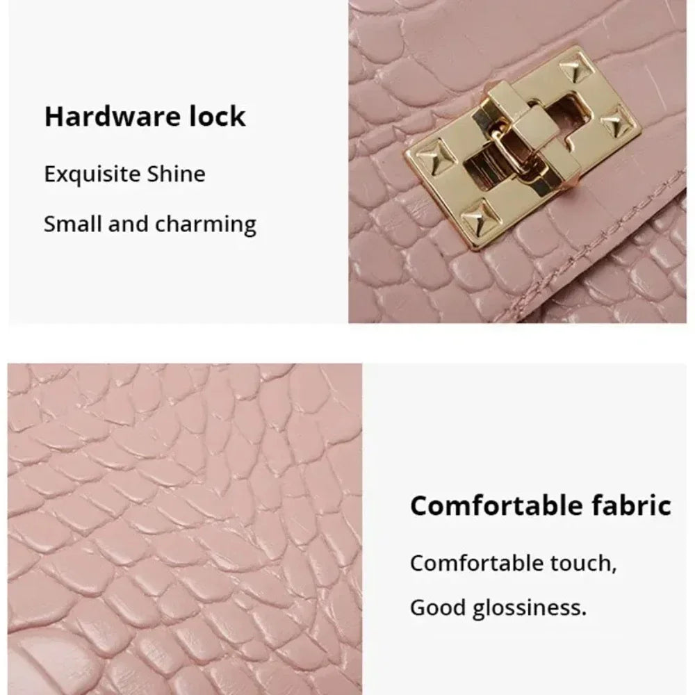 M&T Wear - Women’s Crocodile Print Baguette Shoulder Bag