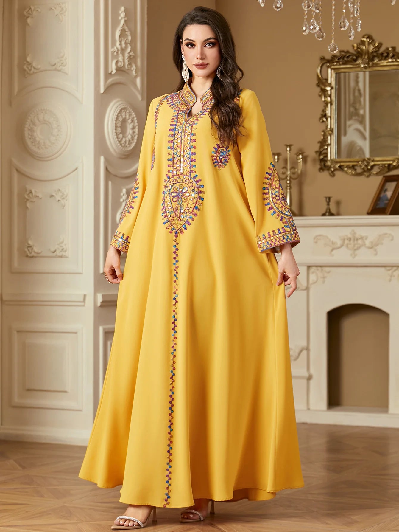 M&T Wear - Pakistani Women's Embroidered Loose abaya Dresses Elegant Casual Kaftan