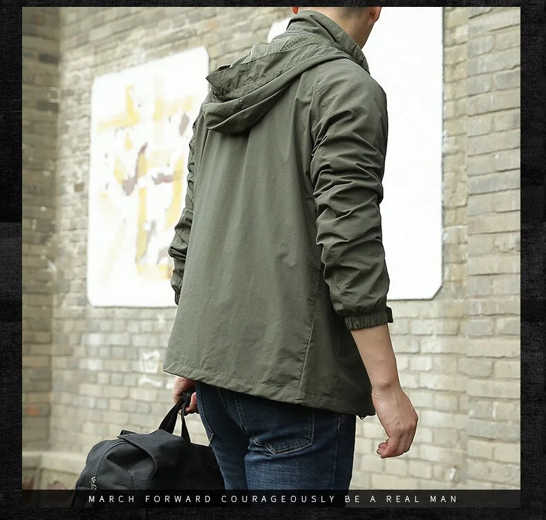 M&T Wear - Men's Outdoor Hiking Camping Jackets Waterproof Hooded Windbreaker Coat Autumn New Casual Jacket Tactics Military Jacket Men 6XL