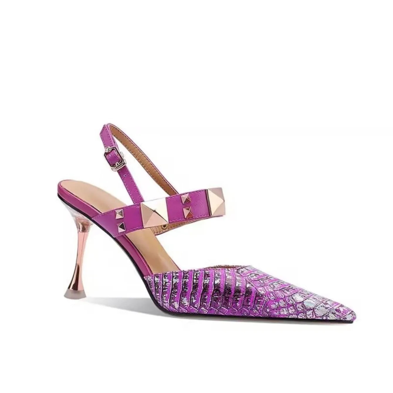 M&T Wear - Women Pumps 2025 New Pointed Toe Heels Women Elegant Party Rivet High Heels Shoes for Women Fashion Sexy Wedding Shoes Bride