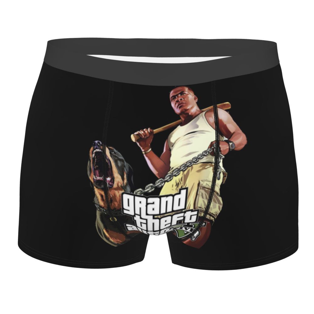 M&T Wear - Custom Grand Theft Auto Adventure Game Underwear Men Breathable GTA Boxer Briefs Shorts Panties Soft Underpants For Homme