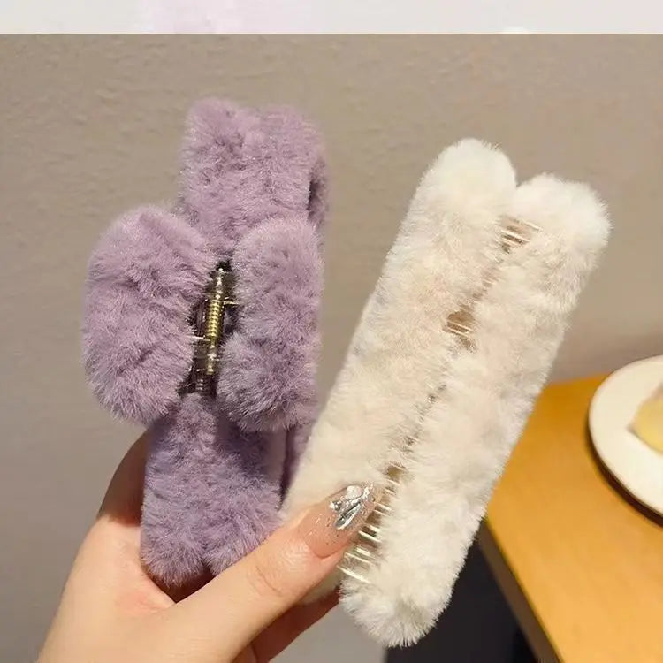 M&T Wear - Large Plush Square Hair Clip 2025 Shark Clip