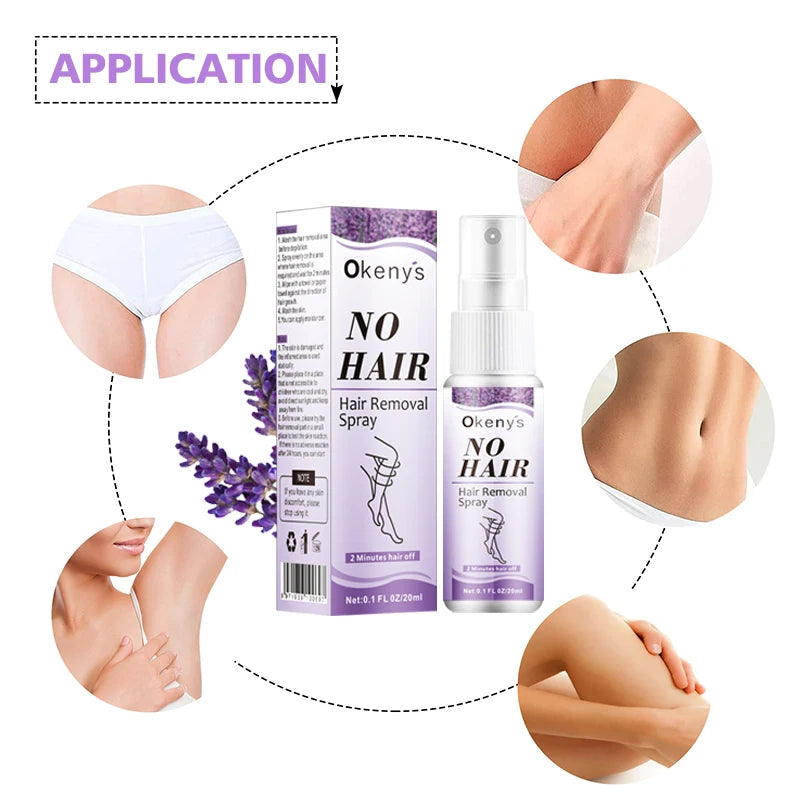 M&T Wear - Permanent Hair Removal Spray (20ml) | Painless & Nourishing Lavender Formula for Silky Smooth Skin