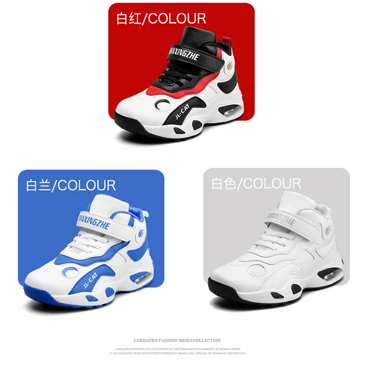 M&T Wear - Kids Basketball Shoes Boys Student Sports Shoes School Daily Outdoor Running Sneakers High Top Children Basketball Sneakers