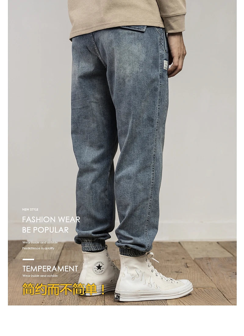 M&T Wear - Classic Washed Blue Denim Jeans for Men American Minimalist