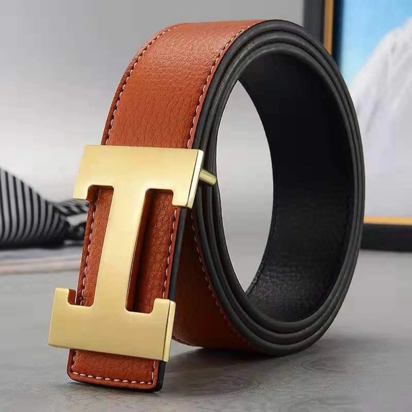 M&T Wear - Classic H Logo PU Leather Business Belt
