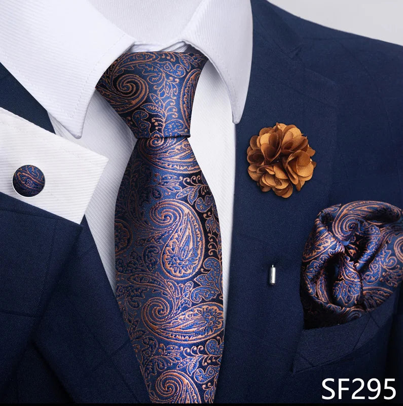 M&T Wear - Luxury Paisley Floral Tie & Accessory Set