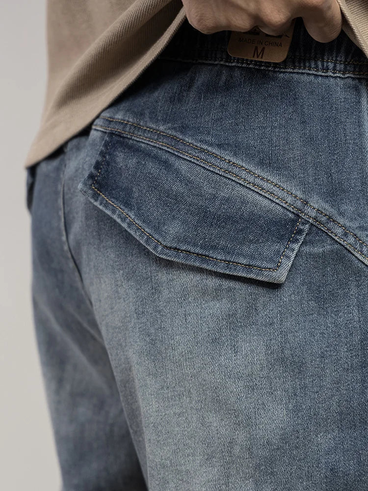 M&T Wear - Classic Washed Blue Denim Jeans for Men American Minimalist
