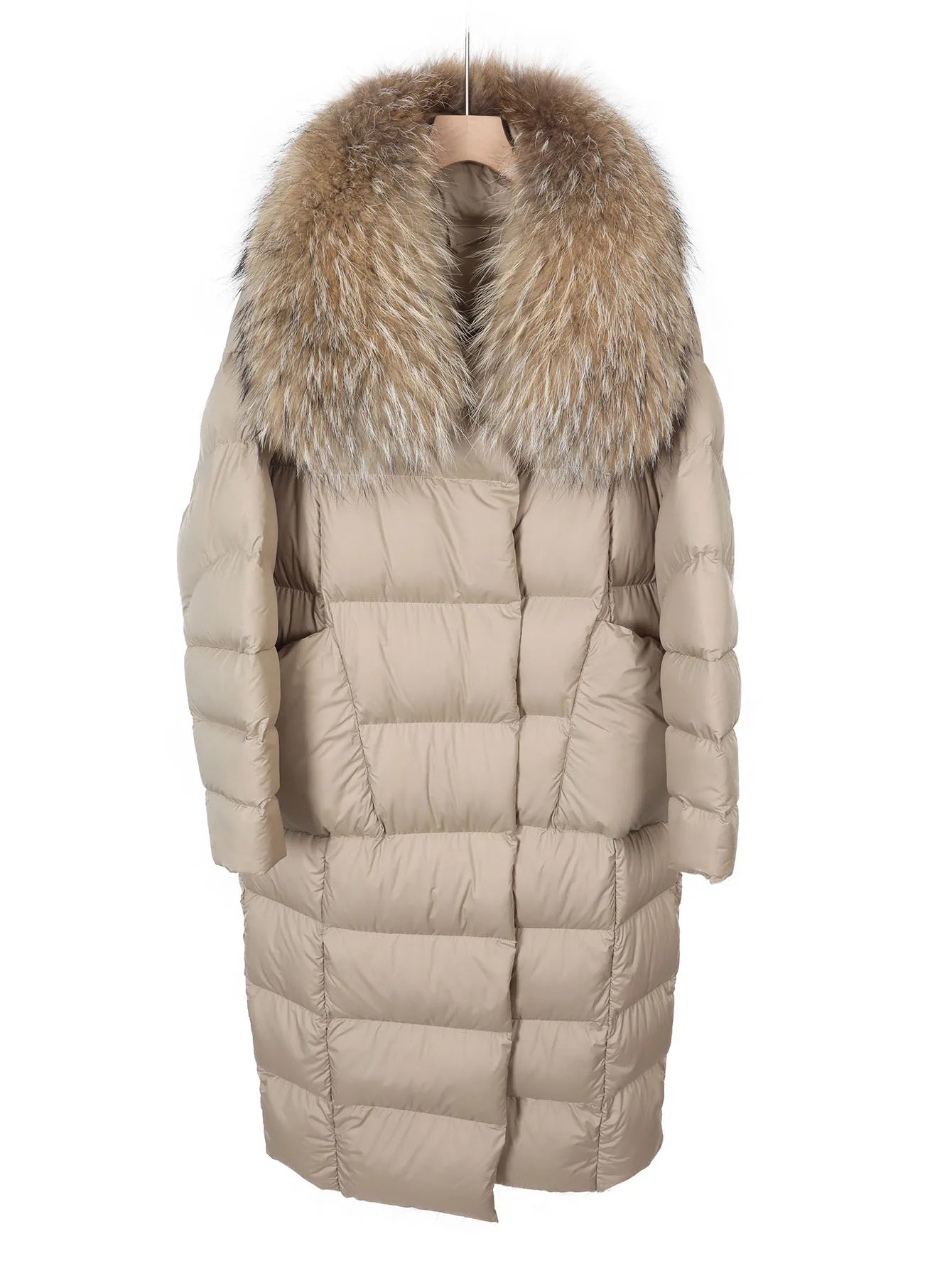 M&T Wear - The Ultimate Luxury Knee-Length White Down Puffer Coat