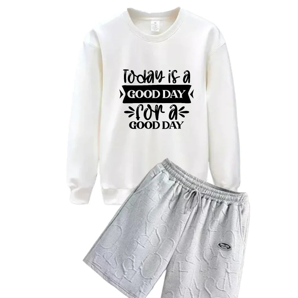 M&T Wear - Men's Suits 2025 Autumn Luxury Men's Clothing Sports Gym Sets Men Tracksuit Outdoor Sportswear Long Sleeves T-shirts+Shorts Sets