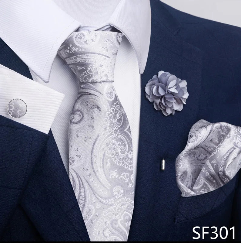 M&T Wear - Luxury Paisley Floral Tie & Accessory Set