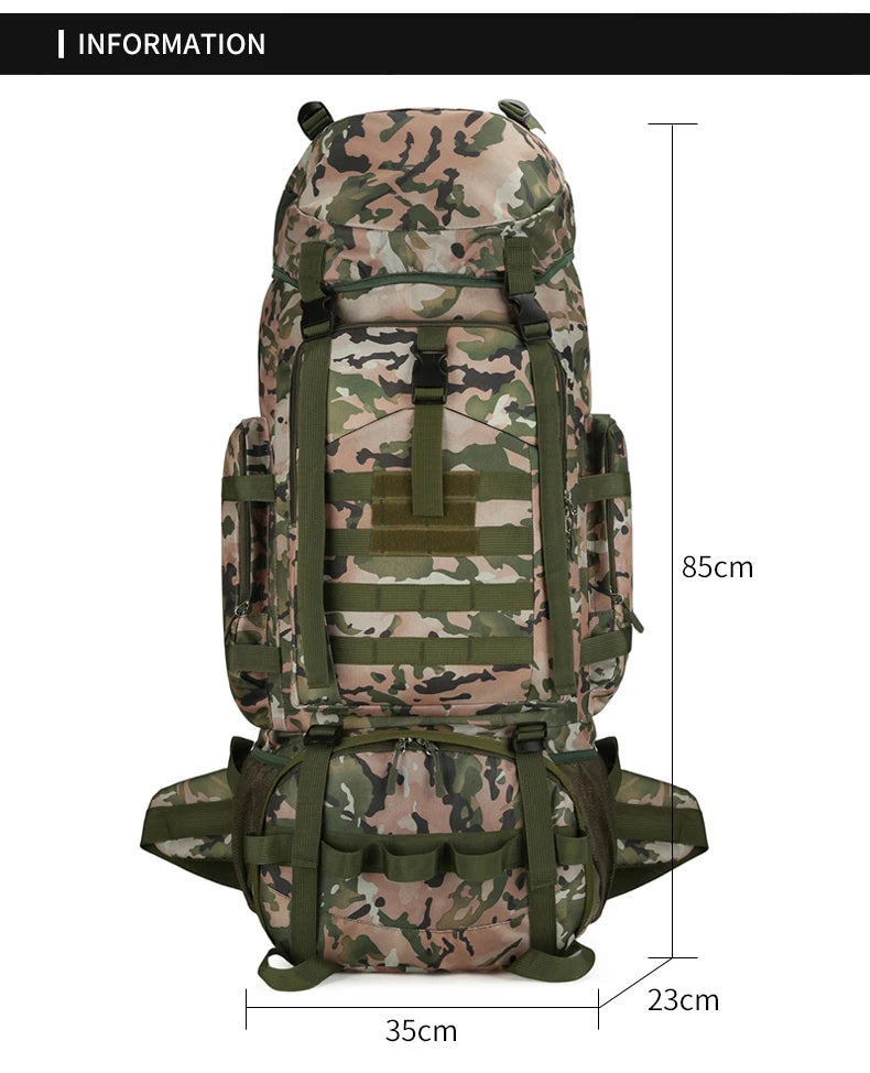 M&T Wear - 90L Large Capacity Tactical Mountaineering Backpack with Molle System