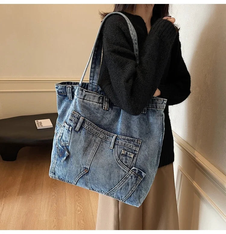M&T Wear - 2025 Retro Denim Tote Bag for Women