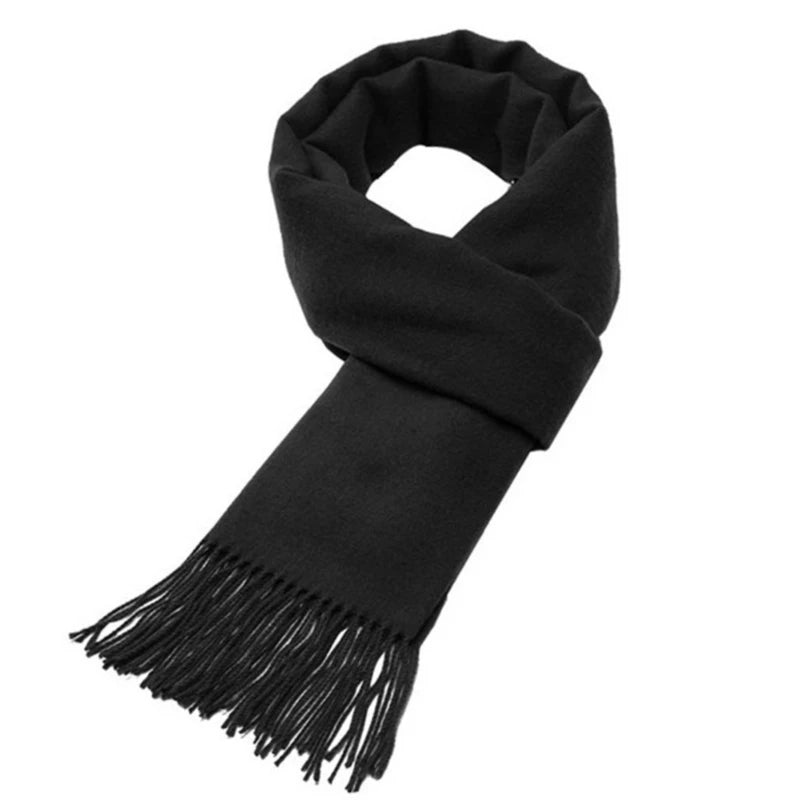 M&T Wear - Wool Scarves Winter Soft Warm Cashmere Shawl Thickened Long Tassel Shawl Warm Scarf Fashion Solid Color Women Man Scarf