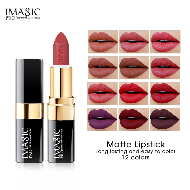 M&T Wear - IMAGIC Long-Lasting Matte Lipstick – 12 Shades of Smooth, Waterproof, and Moisturizing Lip Color