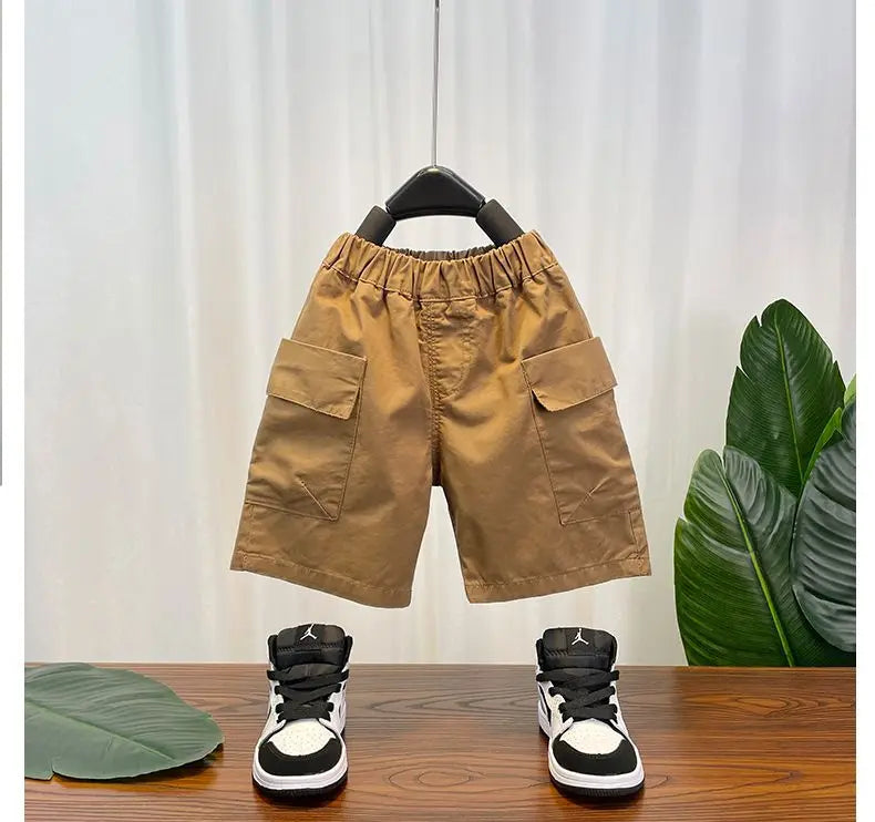 M&T Wear - Korean Children's Clothes 2025 Summer Kids Clothes Boys Outfits Baby Thin Short Sleeves Stripe Polo Shirt +Shorts Two Pieces Set
