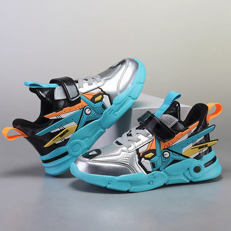 M&T Wear - Kids Sneakers Boys Sports Running Shoes Anti-Skid Leather Fashion Tennis Walking Footwear Comfort Children Casual Athletic Shoes